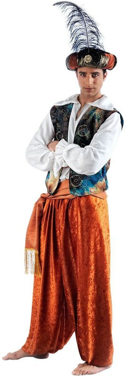 Aladdin Kostuum | Oosterse Sprookjes Prins Emiraten | Man | Maat 56 | Carnaval kostuum | Verkleedkleding